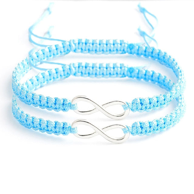 2pcs Infinity Braided kit bracelet Set Friendship Bracelet Set friendly Love Couples Bracelet Set Infinity Fashion Jewelry